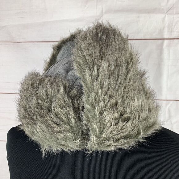 Trapper Aviator Ear-Flaps Hat Boys Big Kids Gray Pocket Faux-Fur Winter Cotton - Picture 6 of 16